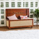 Solid Wood Rattan Storage Trunk