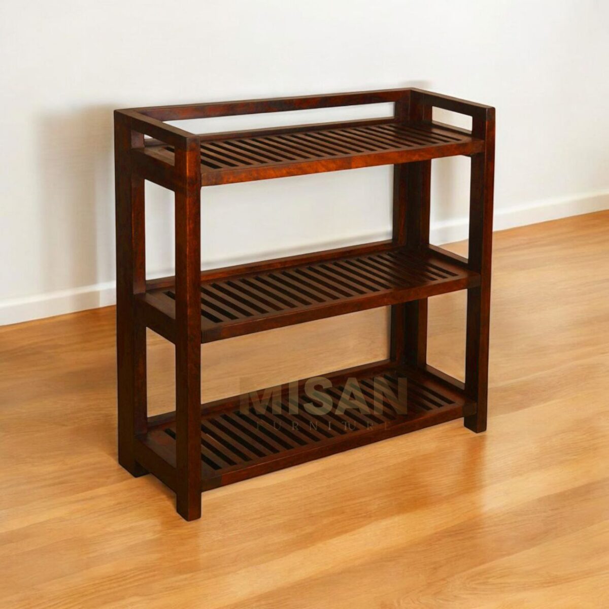 Shoe Rack Solid Wood Storage - Seattle Mango Finish
