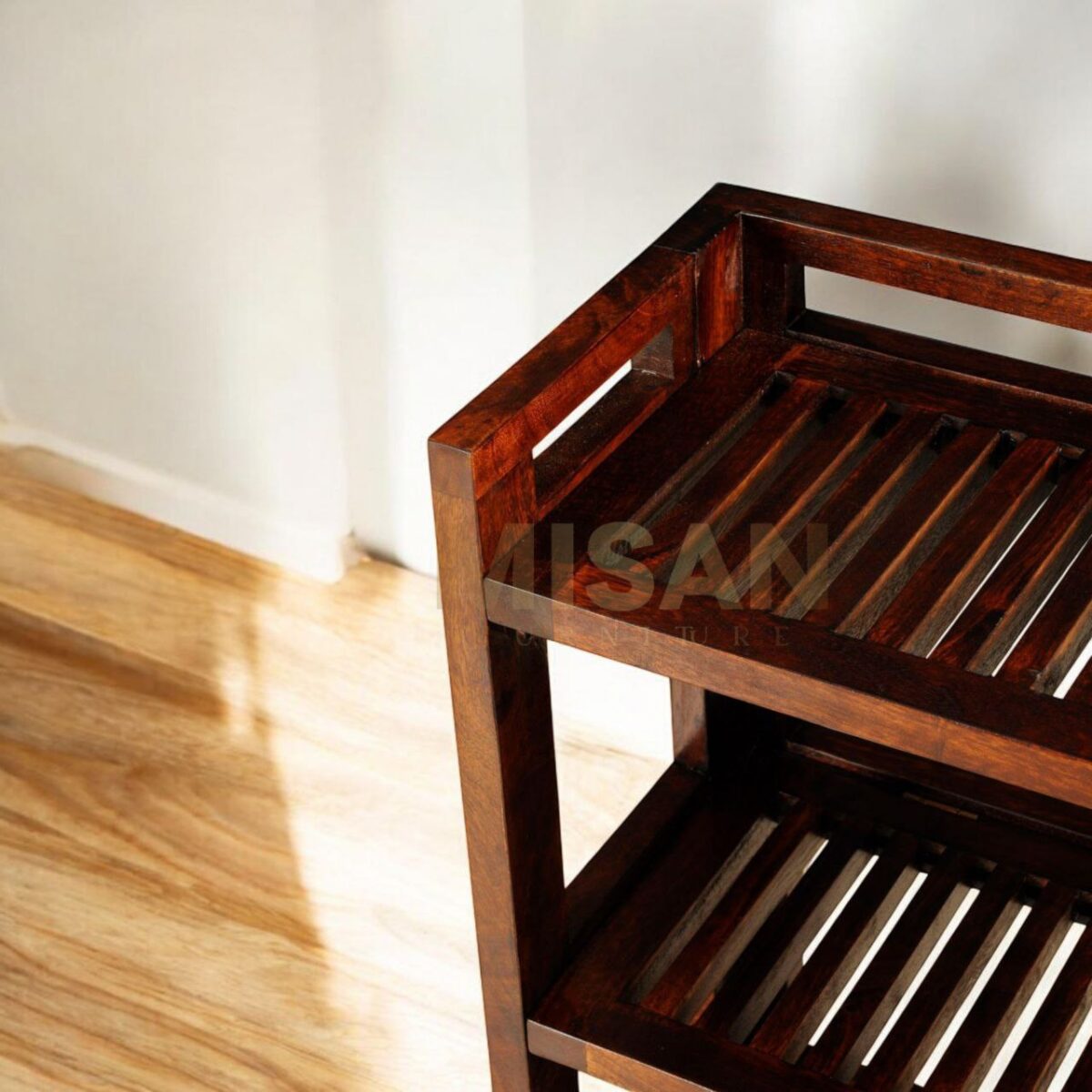 Shoe Rack Solid Wood Storage - Seattle Mango Finish