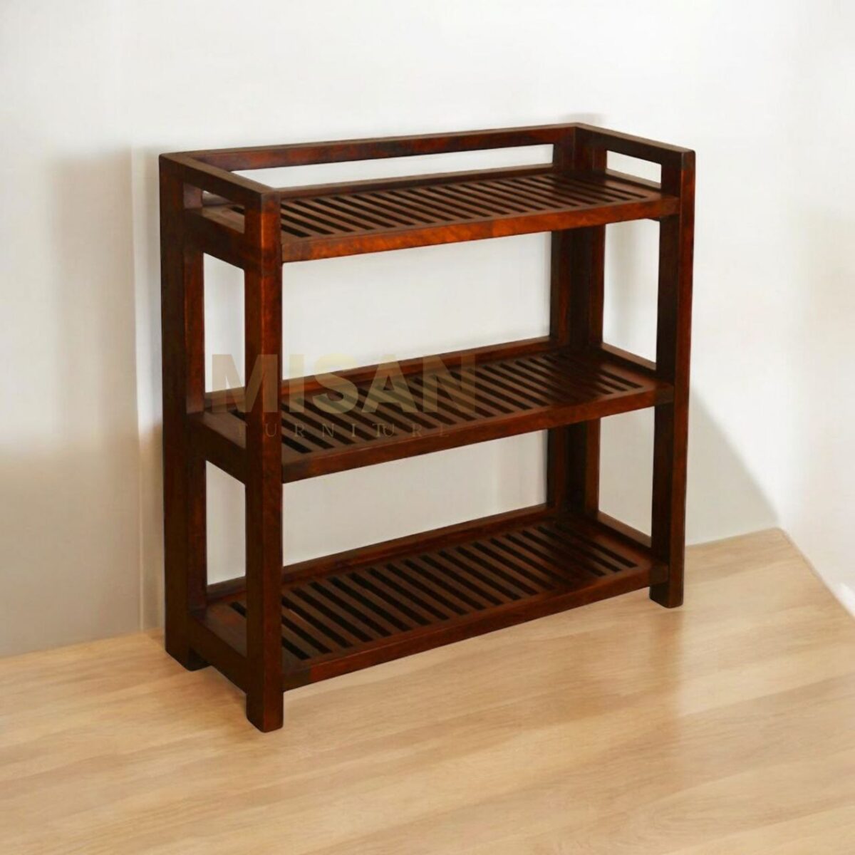 Shoe Rack Solid Wood Storage - Seattle Mango Finish