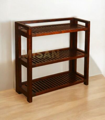 Shoe Rack Solid Wood Storage - Seattle Mango Finish