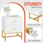 Side view of modern white luxury nightstand