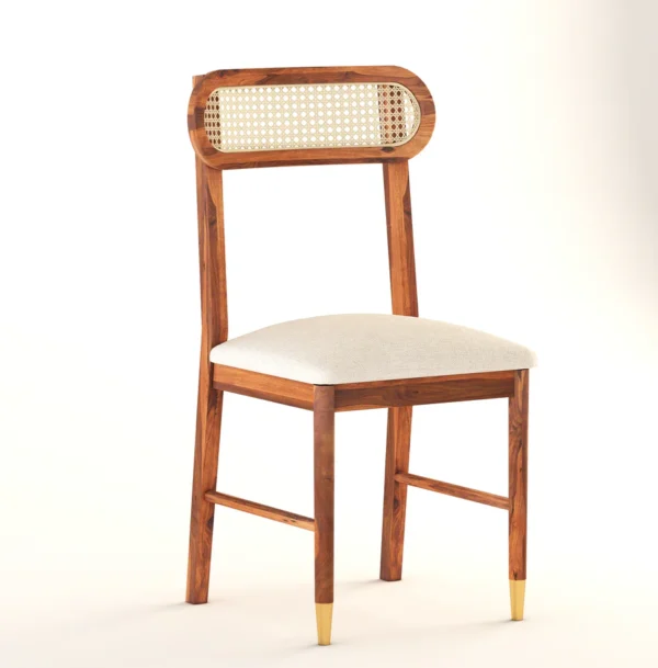 Premium Solid Wood Dining Chair with Woven Cane Backrest