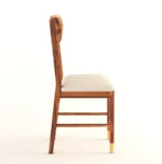 Side profile of ergonomic wooden dining chair