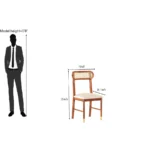 Pair of Modern Cane Back Dining Chairs in Living Room