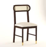 Pair of Luxury Cane Back Dining Chairs in Modern Interior
